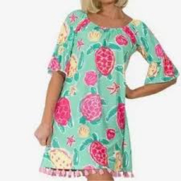 Simply Southern Tropical Tassel Dress On or Off Shoulder Size XXL - Picture 1 of 8
